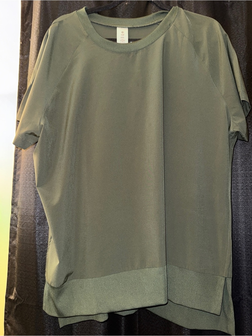 Members Mark Relaxed Short Sleeve Top in Olive Green